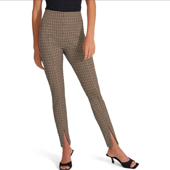 Favorite Daughter Pants - Favorite Daughter The Suits You Plaid High Waist Slit Hem Leggings